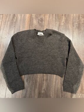Mango V-Neck Cropped Sweater